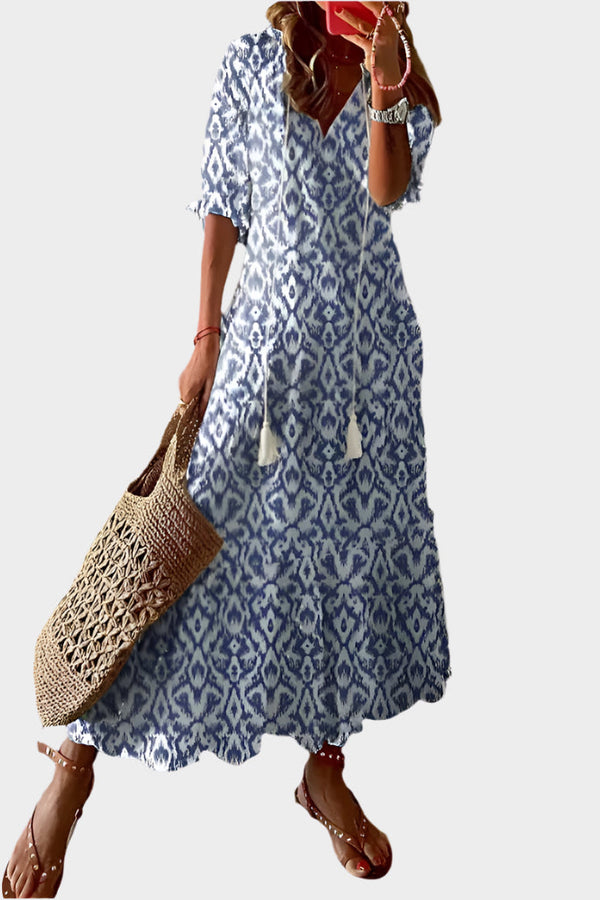 Vestido vintage con escote en V