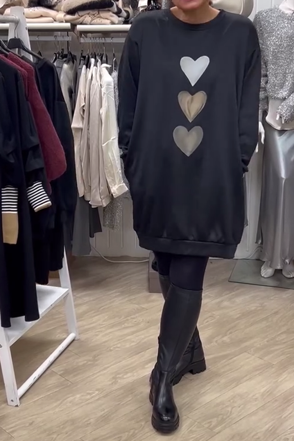 Flossy | Sudadera de manga larga con estampado de corazones