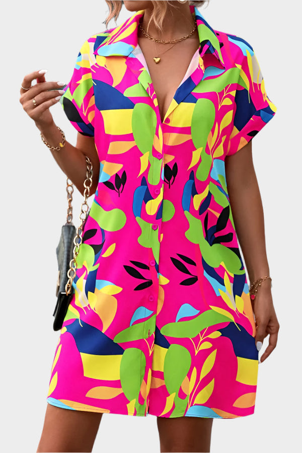 Vestido camisero con estampado