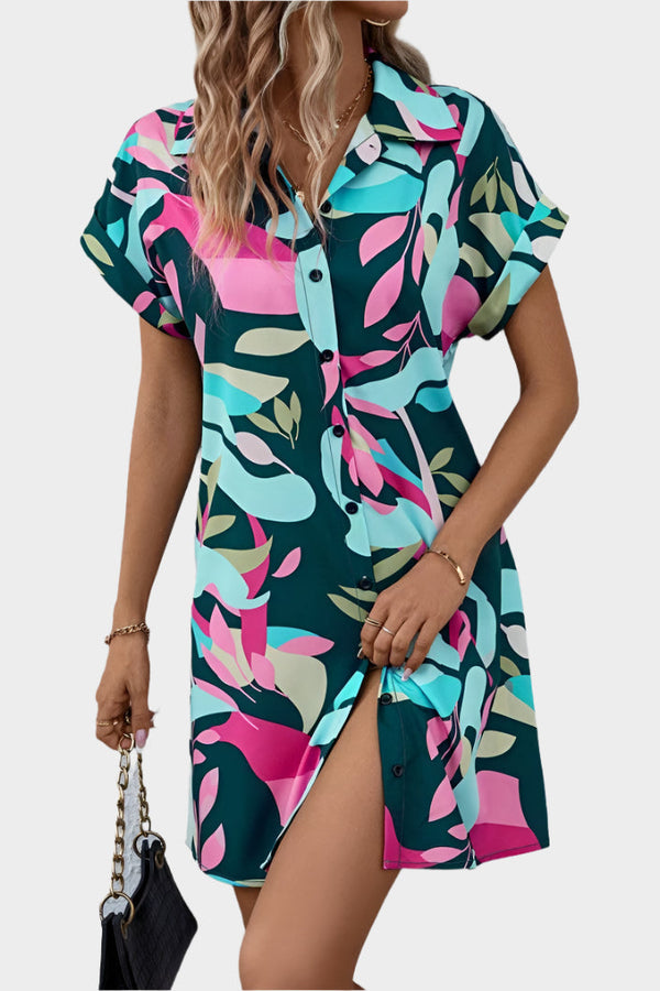 Vestido camisero con estampado