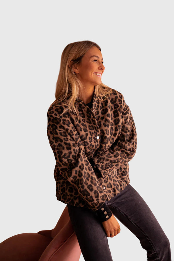 Elodie | Chaqueta elegante con estampado de leopardo