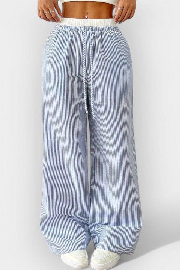 Pantalones anchos de rayas