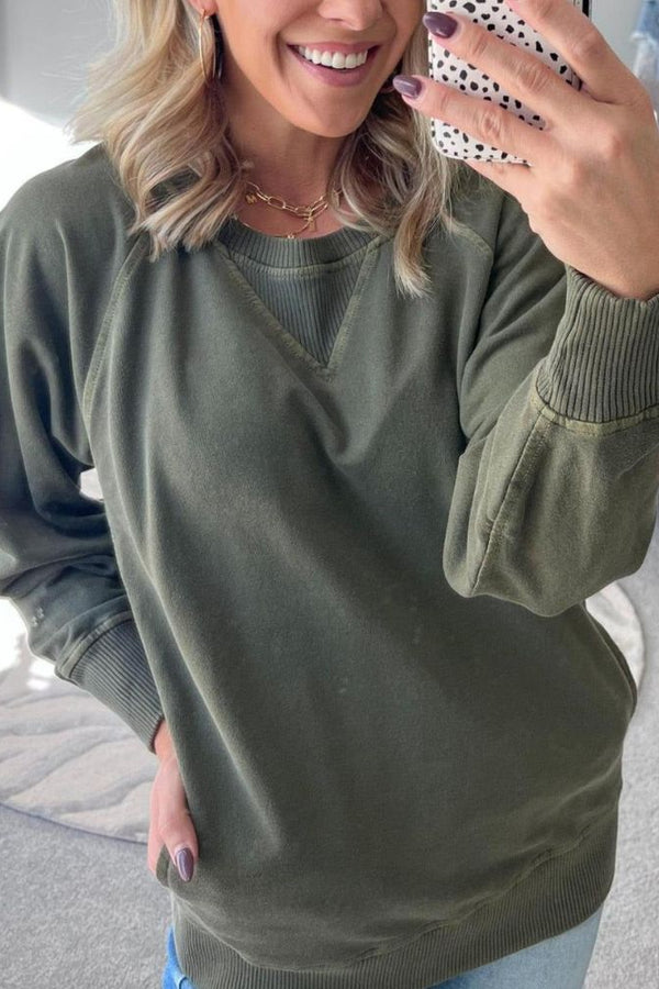 VIOLA - Suéter de canalé con bolsillos