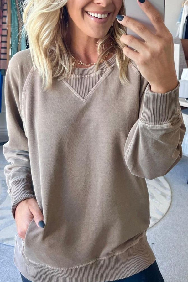 VIOLA - Suéter de canalé con bolsillos