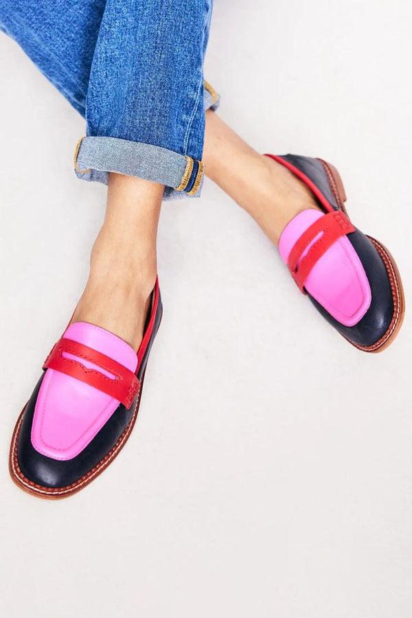 Faius™ | Mocasines negros con detalles coloridos
