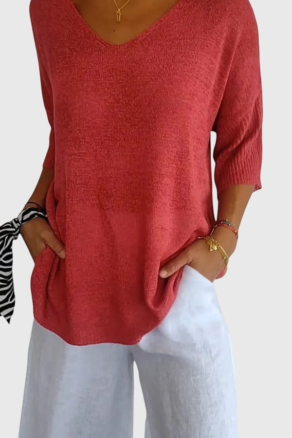 Cassandra™ | Elegante top con cuello en V