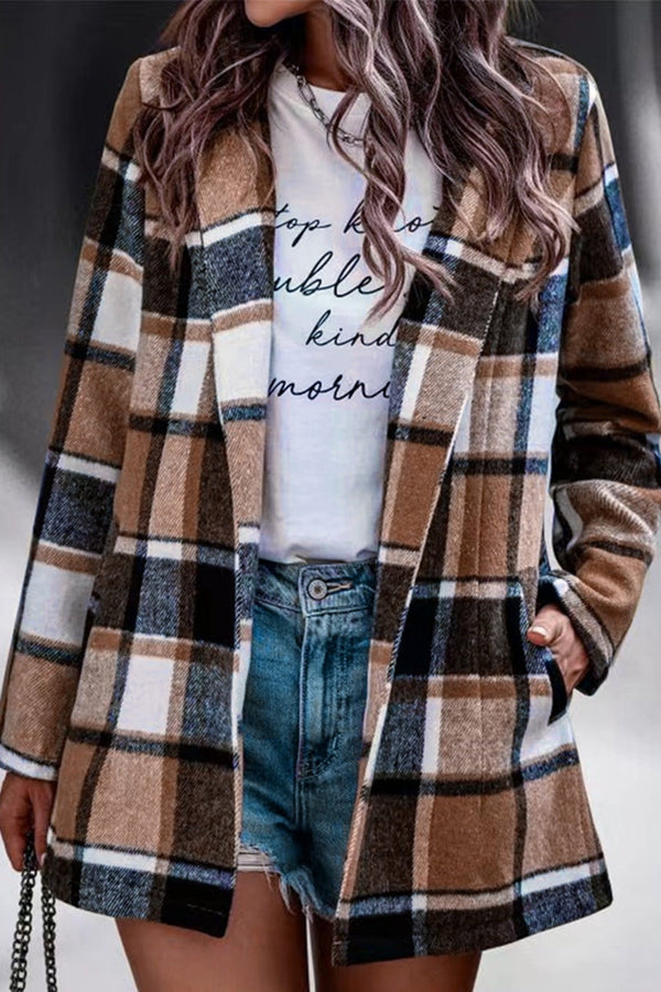 Avery™ - Blazer de cuadros vintage