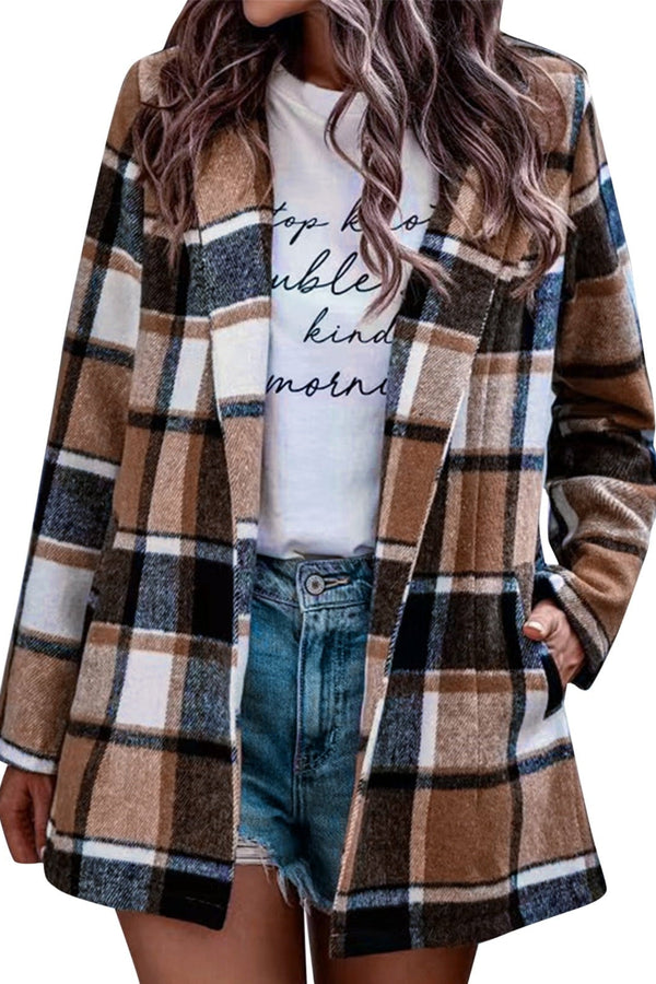 Avery™ - Blazer de cuadros vintage