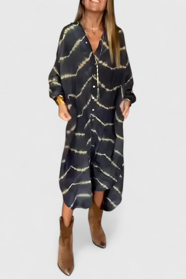 Amelie™ | Elegante vestido largo bohemio a rayas