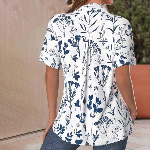 Ginette | Blusa informal con estampado de hojas