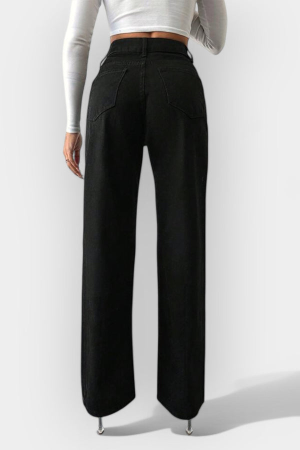 Vaqueros de cintura alta con piernas anchas