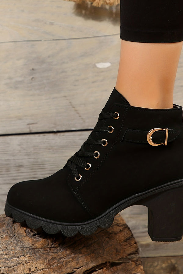 Yael - Botas de tacón de lujo con cordones