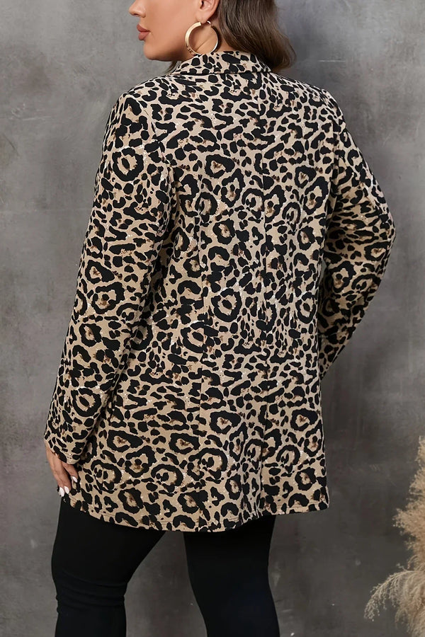 Olivia™ - Elegante blazer con estampado de leopardo en talla grande