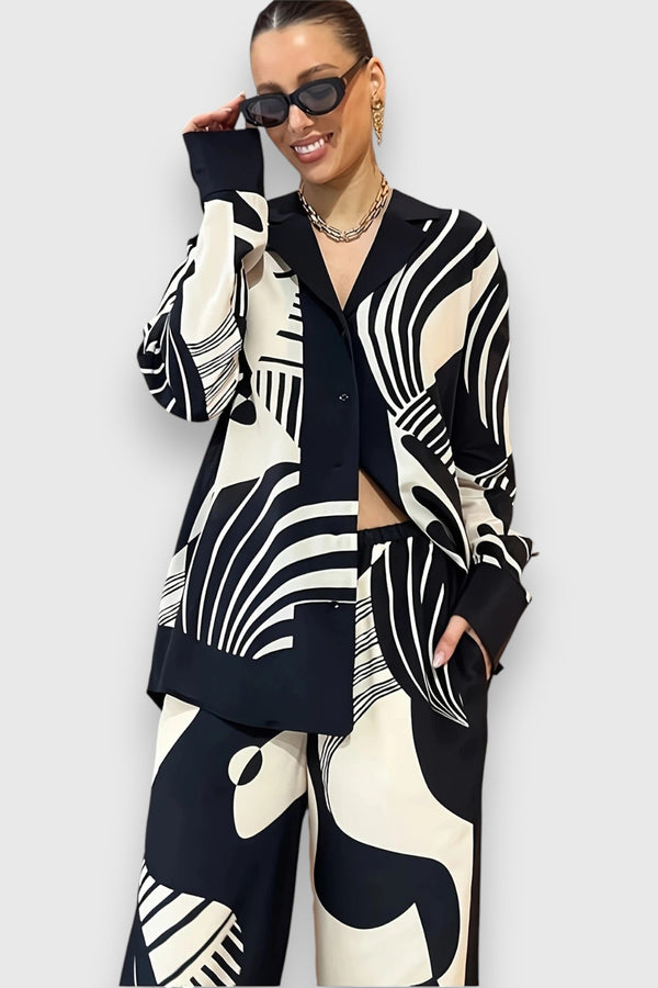 Conjunto de dos piezas con elegante diseño geométrico