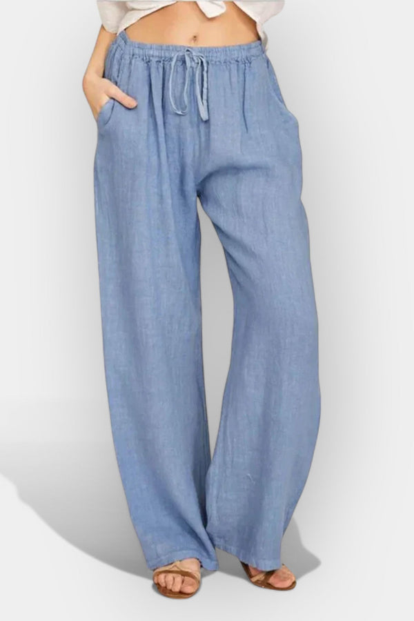 Pantalones aireados de lino de verano