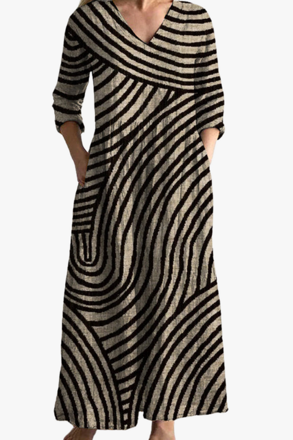 Eve - Vestido vintage de rayas