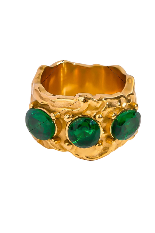 Anillo grueso de esmeralda Dune