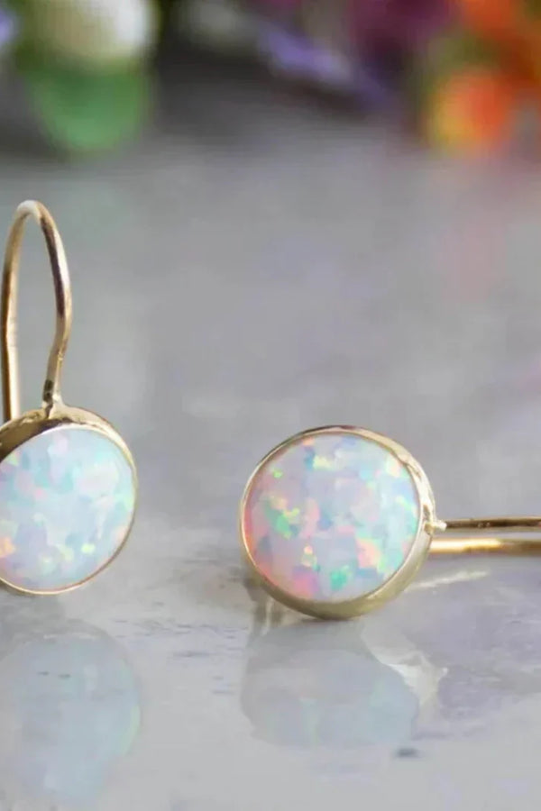 Pendientes antiguos de ópalo brillante | Oro