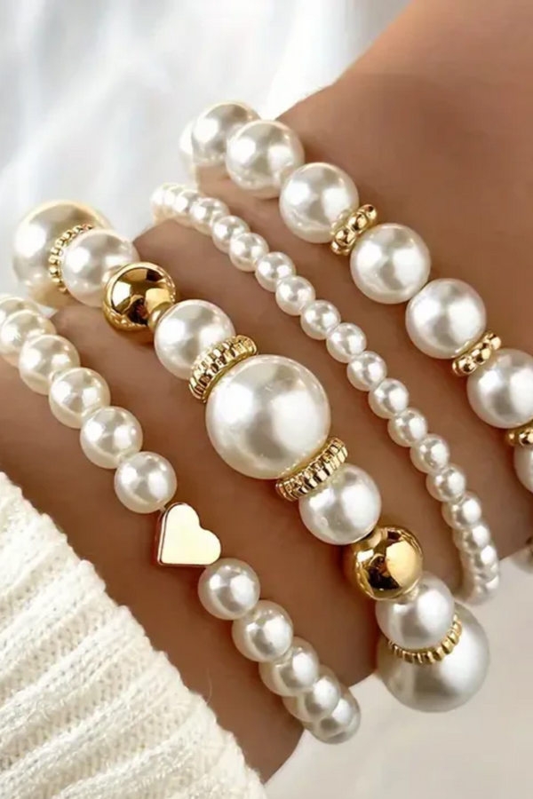 CONJUNTO DE PULSERAS DE PERLAS ELEGANCE
