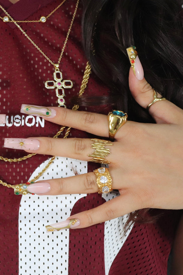 Anillo texturizado que gotea