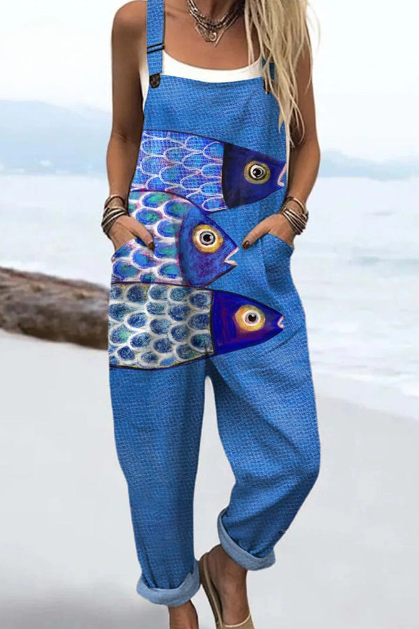 Mono de mujer con diseño floral vintage y piernas anchas para mayor comodidad y estilo.