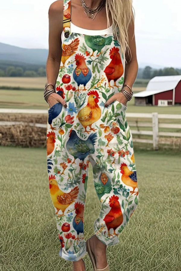 Mono de mujer con diseño floral vintage y piernas anchas para mayor comodidad y estilo.