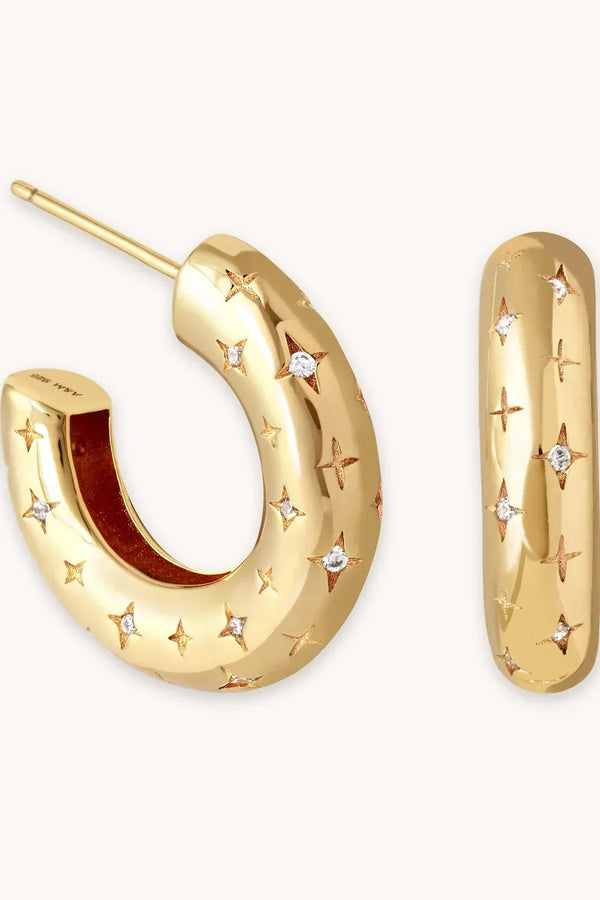 Pendientes de aro cósmicos | Oro