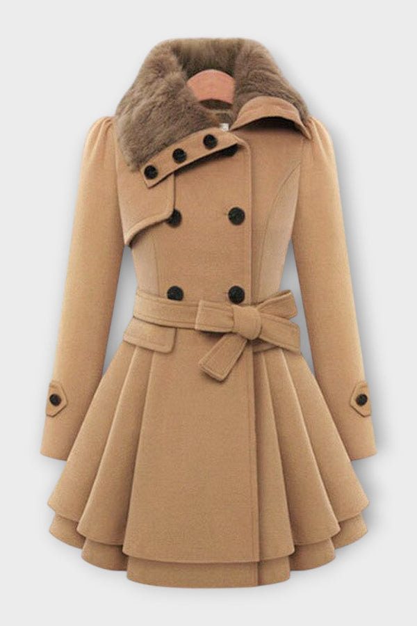 Emma - Abrigo elegante con cuello de piel sintética