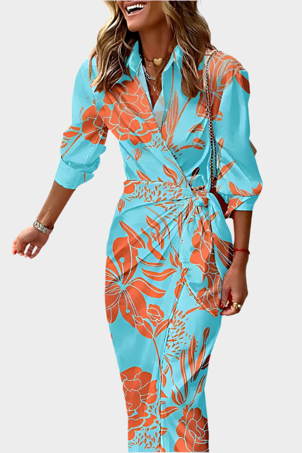 Vestido midi con diseño de rayas