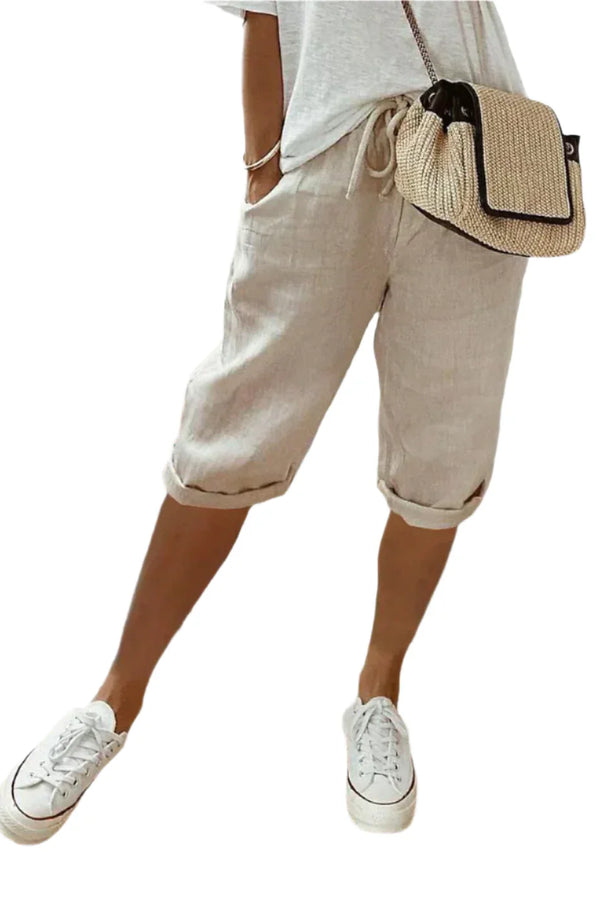 Pantalones elegantes de lino para mujer