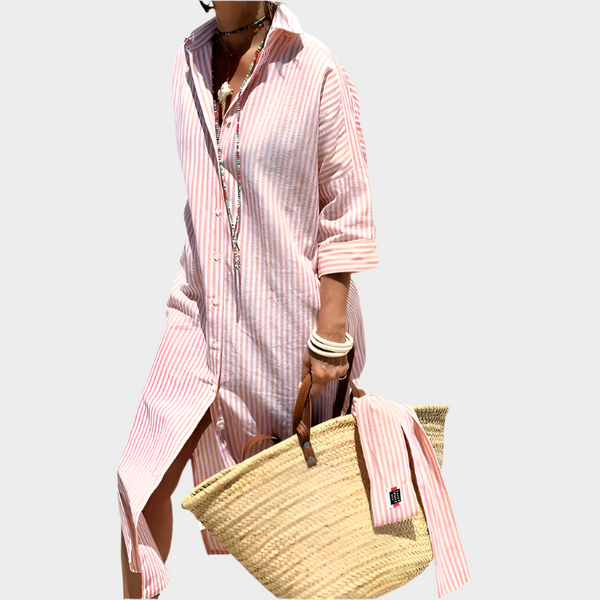 Vestido midi de rayas