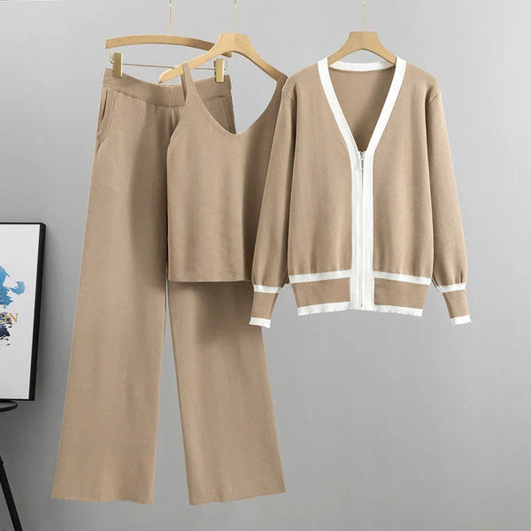 Elle™ | Conjunto de lujo de tres piezas con chaleco