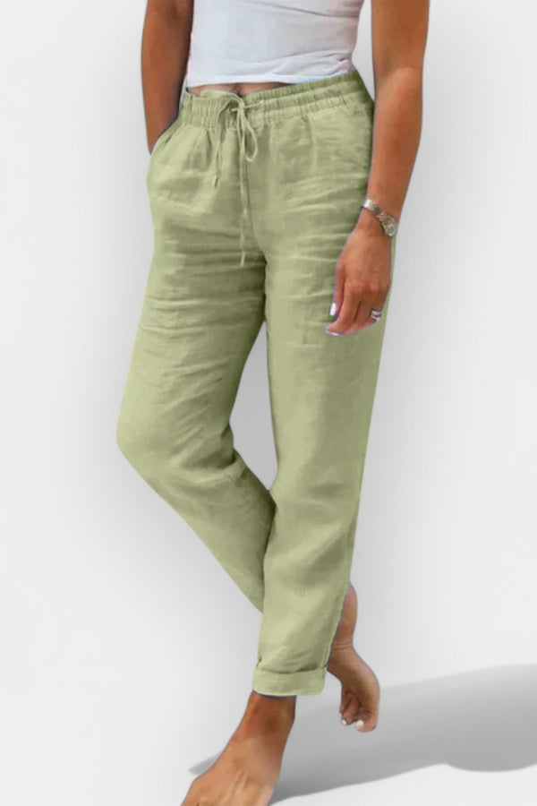 Pantalones de lino actualizados para el verano