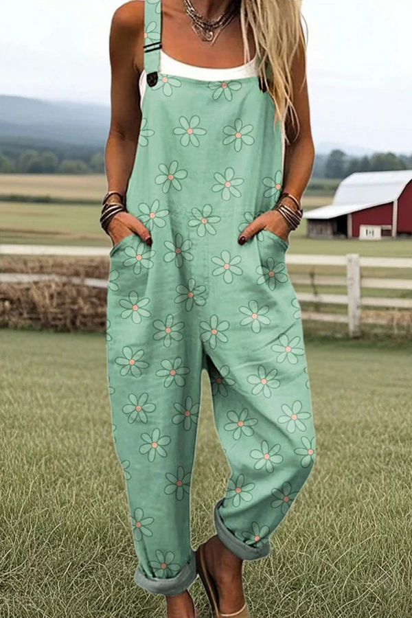 Mono floral vintage para mujer con perneras anchas: comodidad y estilo