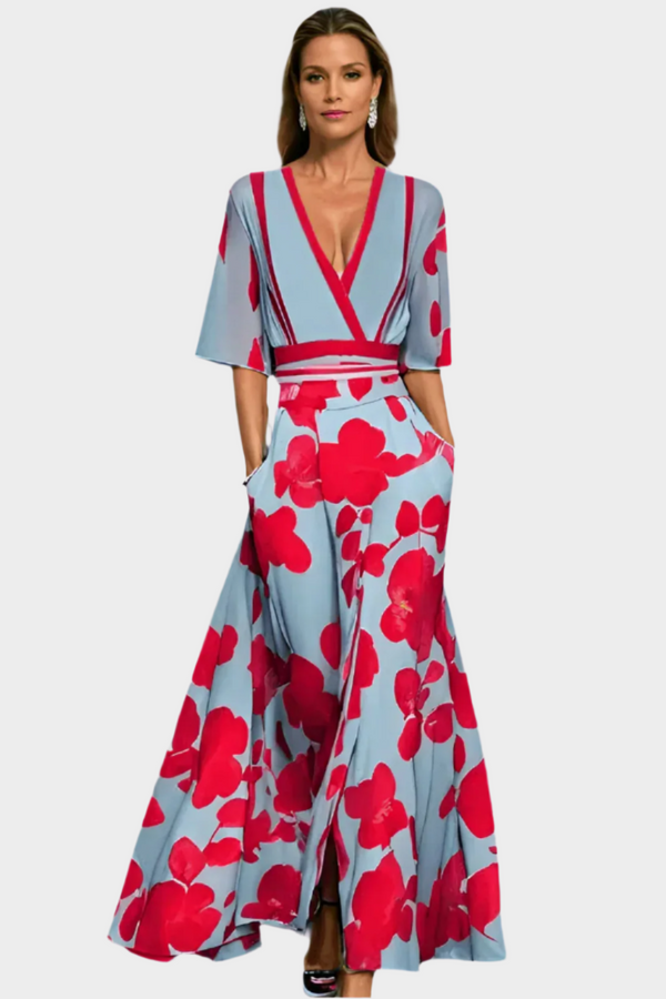 Vestido relajado de rayas con bolsillos