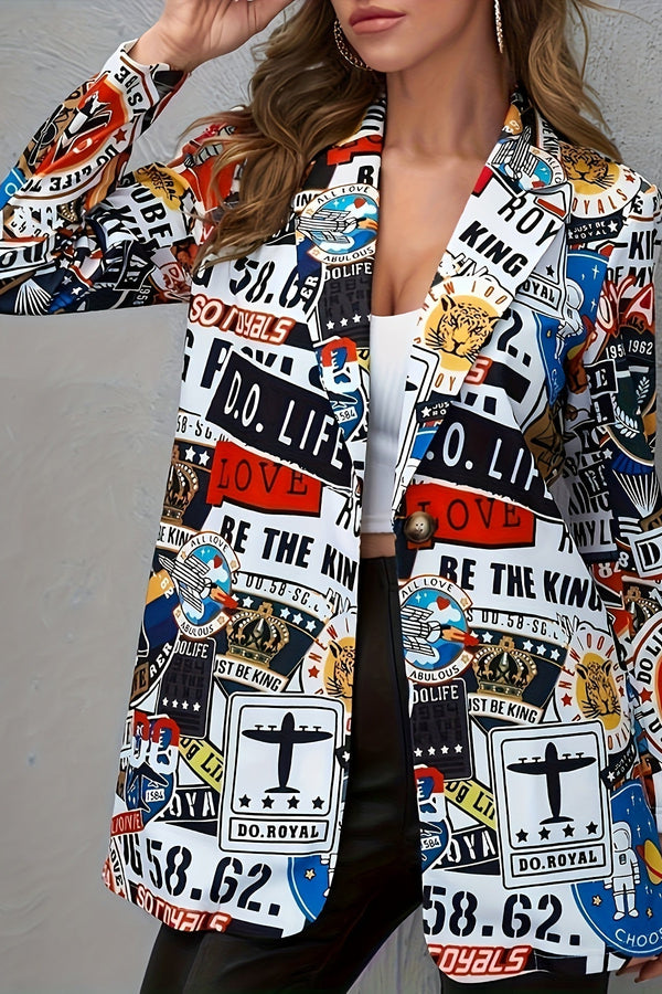 Avery™ - Blazer con grafiti moderno