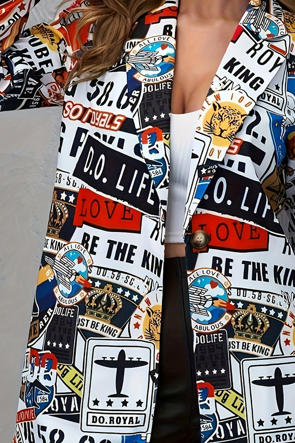 Avery™ - Blazer con grafiti moderno