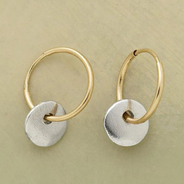 Exquisitos aros bañados en oro y pendientes bañados en plata | Oro mixto