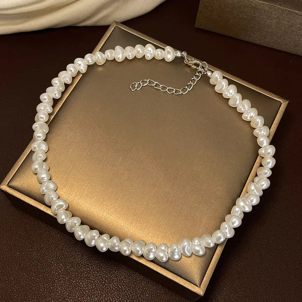 Exquisito collar de perlas | Oro blanco