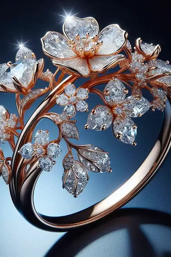 Anillo Brillante y Radiante | Oro Rosa