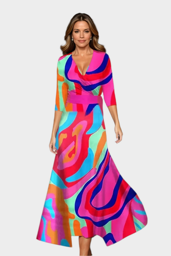 Vestido midi de cintura alta y corte relajado