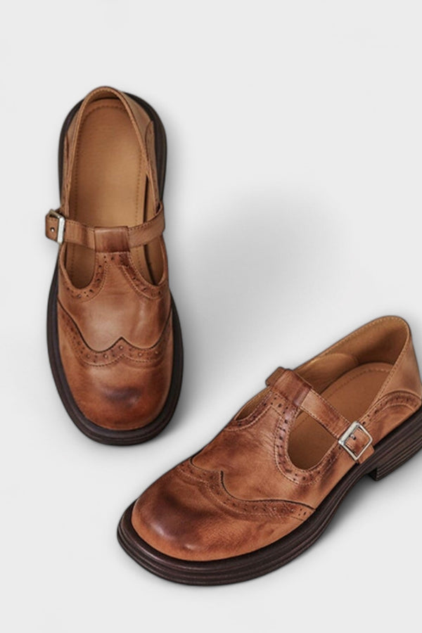 Elegantes Mary Janes de cuero
