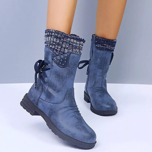 Svea - Botas de invierno retro de tacón grueso