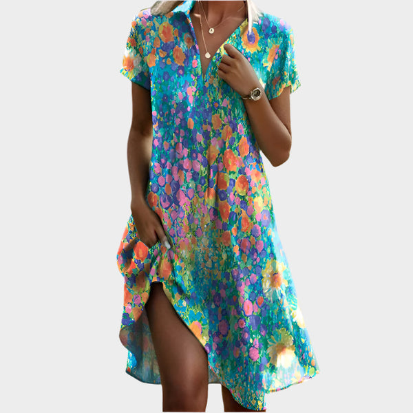 Boho vintage con cuello en V