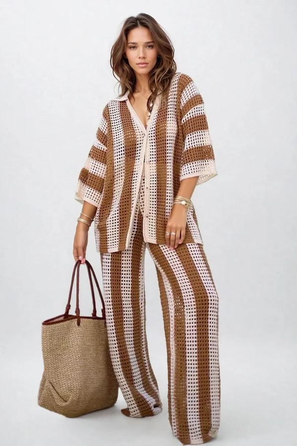 Amelia | Conjunto de rayas elegante y cómodo
