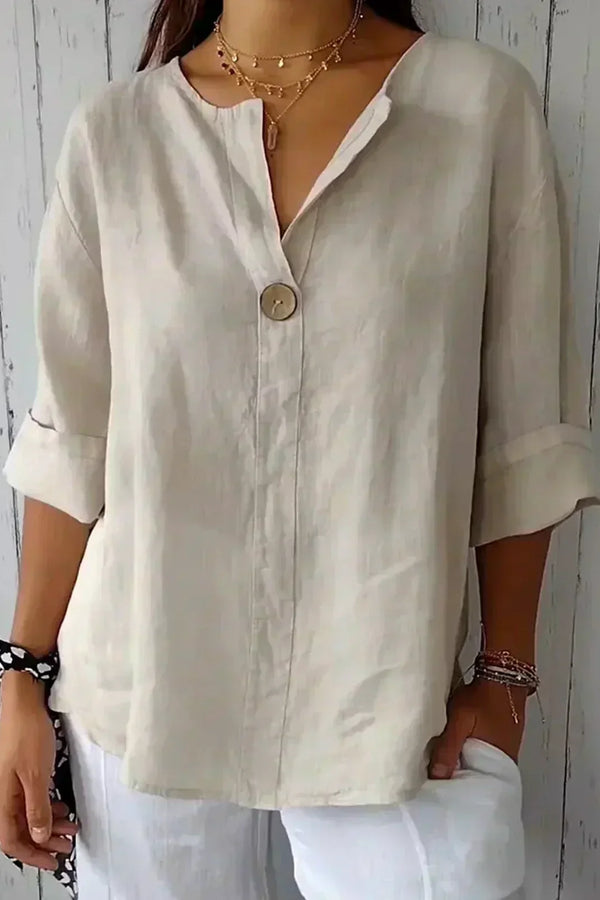 Aubri | Blusa relajada con cuello en V 
