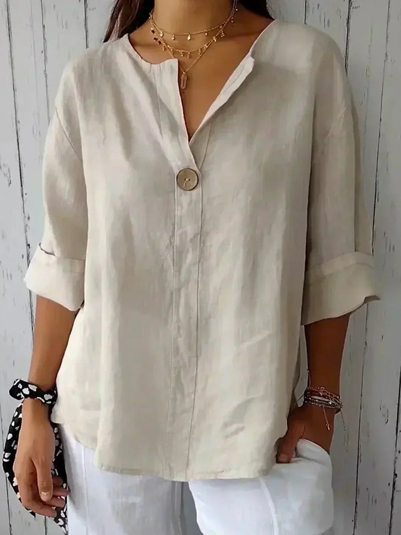 Aubri | Blusa relajada con cuello en V 