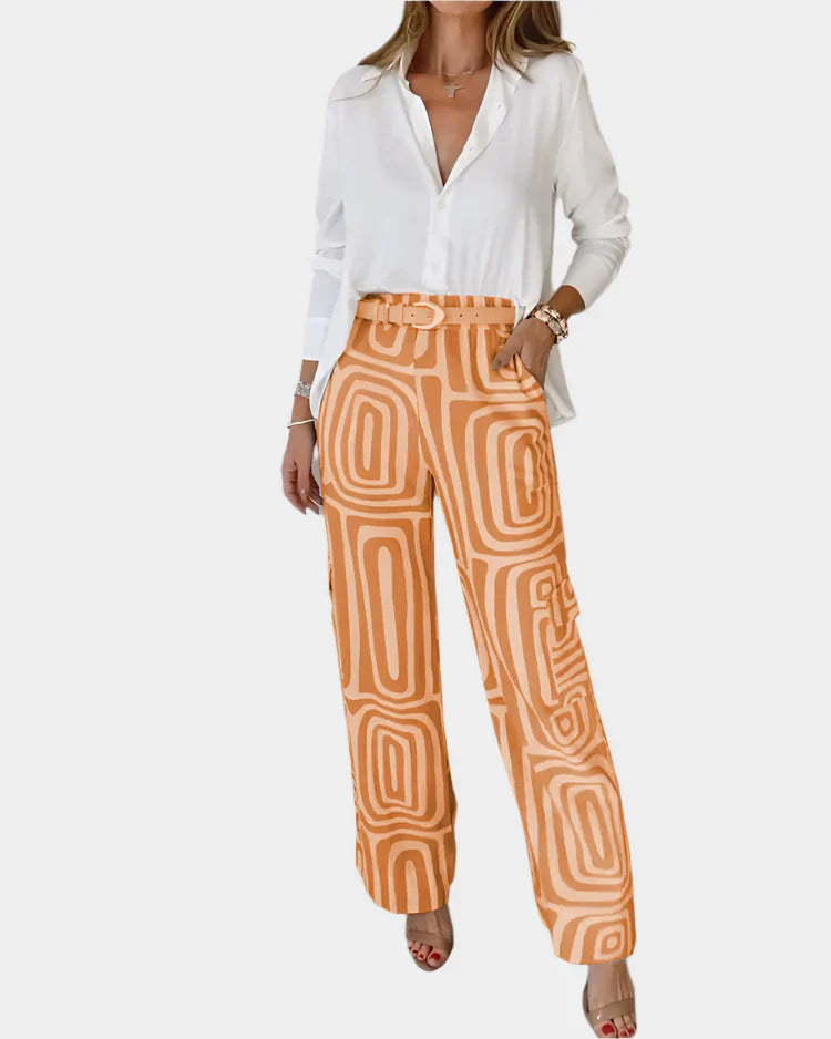 Conjunto cómodo y elegante con cinturón de regalo