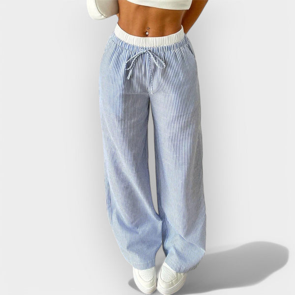 Pantalones anchos de rayas
