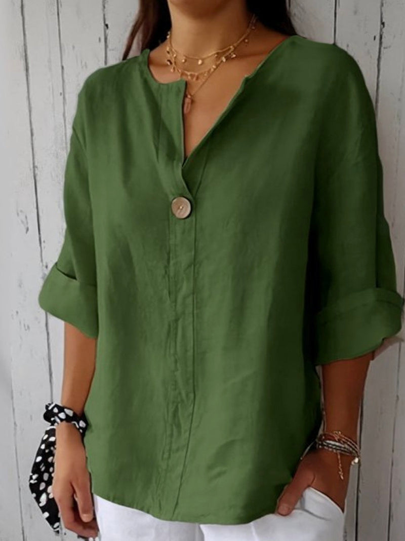 Aubri | Blusa relajada con cuello en V 